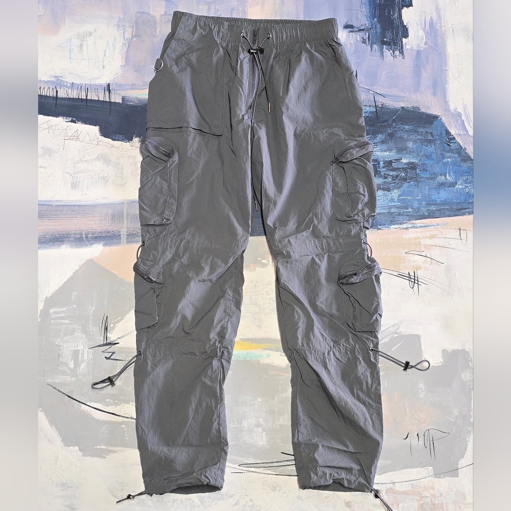 Kody Phillips FUCKIN Pants Gray nylon cargo Size Small